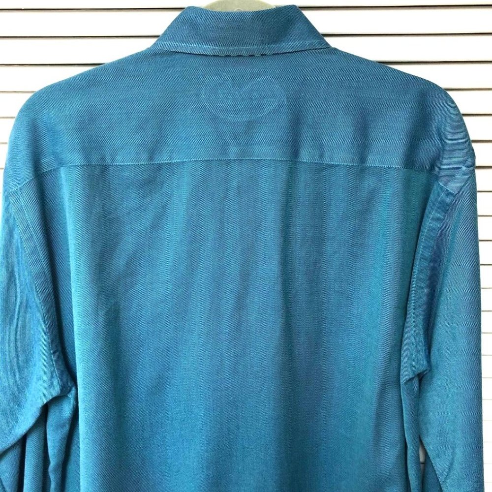 Robert Graham Solid Teal Button Down Shirt Men's … - image 5